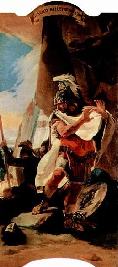 Giovanni Battista Tiepolo Hannibal betrachtet den Kopf des Hasdrubal Sweden oil painting art